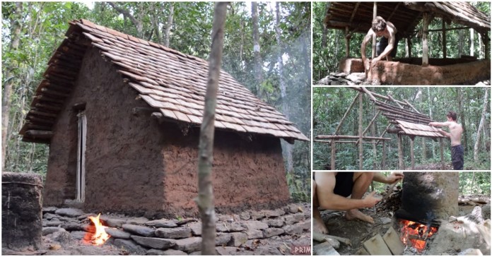 Jovem construiu cabana utilizando apenas ferramentas e técnicas primitivas. Não vais adivinhar o tempo que demorou!