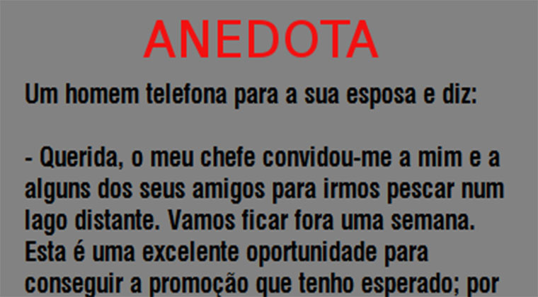 Como (não) aldrabar a mulher…