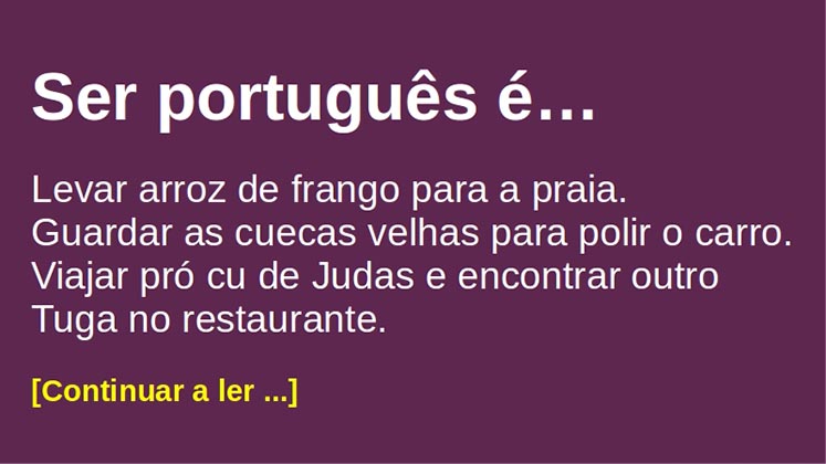 Ser português é… (de certeza que vais concordar com tudo!)