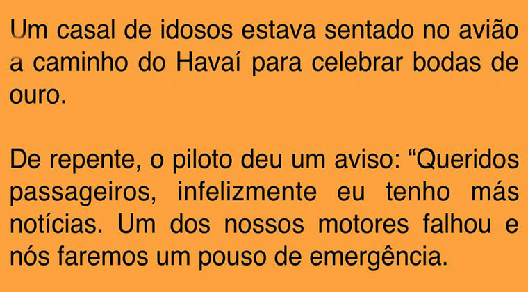 Enquanto o avião estava a cair, ele decidiu perguntar algo à sua esposa…