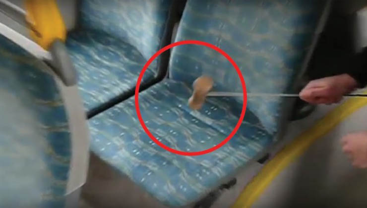 Ele bateu com um martelo no banco do autocarro… O que saiu de lá… Chocante!