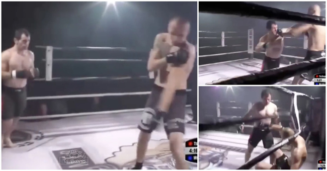 Lutador deslocou ombro durante um combate e recebeu uma ajuda inesperada para continuar. Confere o momento!