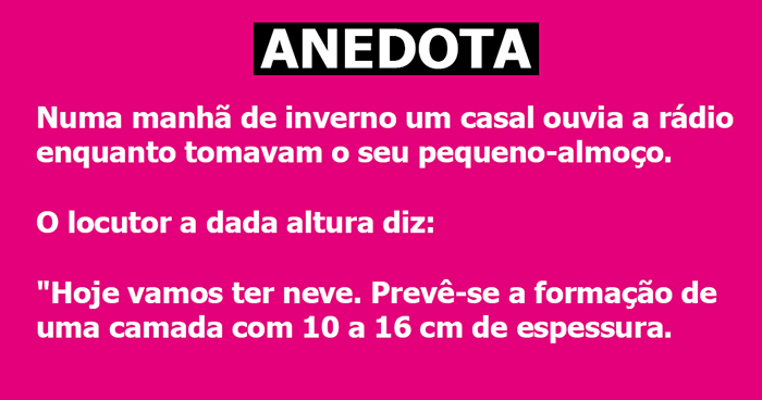 Anedota – O limpa neves e a loira