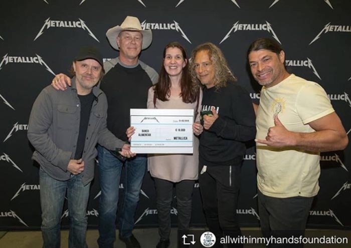 Metallica ajudam instituição portuguesa com 18 mil euros. Grande acção!