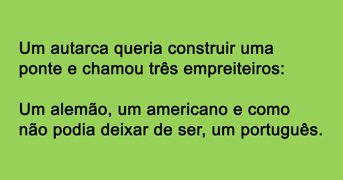 Como se negoceia a construção de uma ponte…