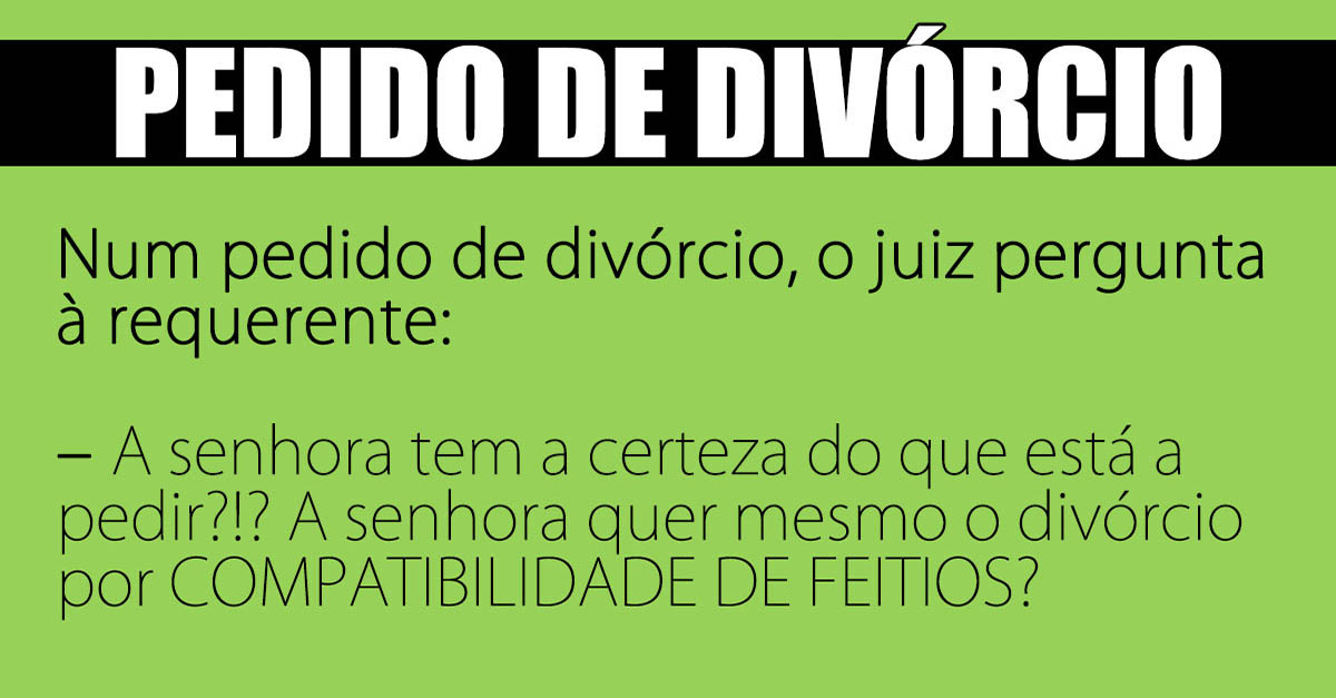 Um pedido de divórcio diferente…