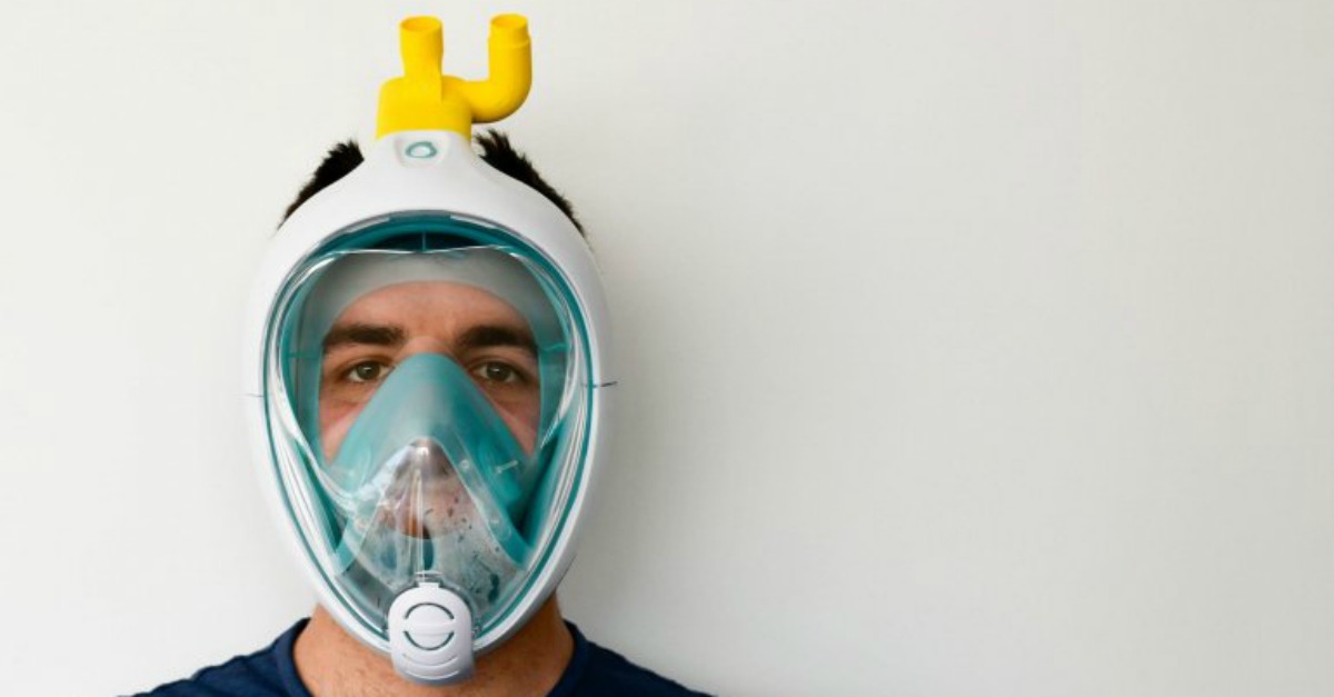 Italianos criam ventiladores a partir de máscara de mergulho da Decathlon